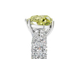 White gold Fancy Yellow Heart  Diamond Pavé Band Solitaire Ring with Four-Prong Setting_55