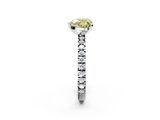 White gold Fancy Yellow Heart  Diamond Pavé Band Solitaire with Four-Prong Setting_203