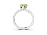 White gold Fancy Yellow Heart  Diamond Pavé Band Solitaire with Four-Prong Setting_204
