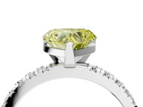 White gold Fancy Yellow Heart  Diamond Pavé Band Solitaire with Four-Prong Setting_205
