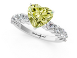 White gold Fancy Yellow Heart  Diamond Pavé Band Solitaire with Four-Prong Setting_4