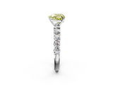 White gold Fancy Yellow Heart  Diamond Pavé Band Solitaire with Four-Prong Setting_5