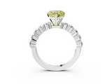 White gold Fancy Yellow Heart  Diamond Pavé Band Solitaire with Four-Prong Setting_6