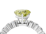 White gold Fancy Yellow Heart  Diamond Pavé Band Solitaire with Four-Prong Setting_7