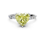 White gold Fancy Yellow Heart  Diamond Pavé Band with Six-Prong Setting_27