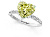 White gold Fancy Yellow Heart  Diamond Pavé Band with Six-Prong Setting_28