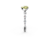 White gold Fancy Yellow Heart  Diamond Prong Set Engagement Ring with Pave Band_184