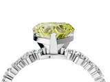 White gold Fancy Yellow Heart  Diamond Prong Set Engagement Ring with Pave Band_186