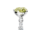 White gold Fancy Yellow Heart  Diamond Prong Set Engagement Ring with Pave Band_187