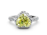 White gold Fancy Yellow Heart  Diamond Solitaire Ring with Shared Prong Pavé Band_13