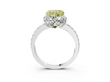 White gold Fancy Yellow Heart  Diamond Solitaire Ring with Shared Prong Pavé Band_16