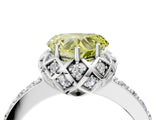 White gold Fancy Yellow Heart  Diamond Solitaire Ring with Shared Prong Pavé Band_17