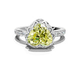 White gold Fancy Yellow Heart  Diamond Solitaire Ring with Shared Prong Pavé Band_66