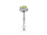 White gold Fancy Yellow Heart  Diamond Solitaire Ring with Shared Prong Pavé Band_68