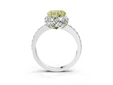 White gold Fancy Yellow Heart  Diamond Solitaire Ring with Shared Prong Pavé Band_69