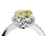 White gold Fancy Yellow Heart  Diamond Solitaire Ring with Shared Prong Pavé Band_70