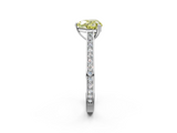 White gold Fancy Yellow Heart  Diamond Solitaire with Pave Band and Six-Prong Setting_22