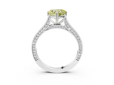 White gold Fancy Yellow Heart  Diamond Solitaire with Pave Band and Six-Prong Setting_23