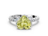 White gold Fancy Yellow Heart  Diamond Three-Stone Pave Band with Four-Prong Setting_20