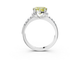 White gold Fancy Yellow Heart  Diamond Three-Stone Pave Band with Four-Prong Setting_23
