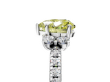 White gold Fancy Yellow Heart  Diamond Three-Stone Pave Band with Four-Prong Setting_25