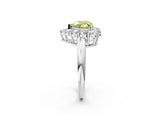 White gold Fancy Yellow Heart  Halo Cluster Diamond Engagement Ring with Prong Setting and Polished Band_22