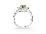 White gold Fancy Yellow Heart  Halo Cluster Diamond Engagement Ring with Prong Setting and Polished Band_24