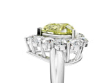 White gold Fancy Yellow Heart  Halo Cluster Diamond Engagement Ring with Prong Setting and Polished Band_25