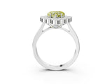 White gold Fancy Yellow Heart  Halo Diamond Cluster Engagement Ring with Milgrain Bezel Setting and Solitaire Band_58