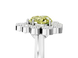 White gold Fancy Yellow Heart  Halo Diamond Cluster Engagement Ring with Milgrain Bezel Setting and Solitaire Band_62