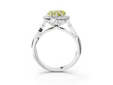 White gold Fancy Yellow Heart  Halo Diamond Engagement Ring with Filigree Band and Four-Prong Setting_123