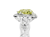 White gold Fancy Yellow Heart  Halo Diamond Engagement Ring with Filigree Band and Four-Prong Setting_125