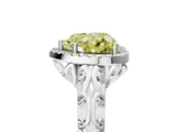White gold Fancy Yellow Heart  Halo Diamond Engagement Ring with Intricate Filigree Band and Four-Prong Setting_42
