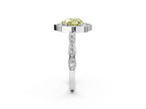 White gold Fancy Yellow Heart  Halo Diamond Engagement Ring with Milgrain Band and Four-Prong Setting_51