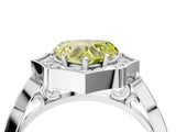 White gold Fancy Yellow Heart  Halo Diamond Engagement Ring with Milgrain Band and Four-Prong Setting_52