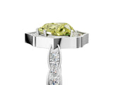 White gold Fancy Yellow Heart  Halo Diamond Engagement Ring with Milgrain Band and Four-Prong Setting_53