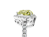 White gold Fancy Yellow Heart  Halo Diamond Engagement Ring with Pavé Band and Four-Prong Setting_110