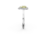 White gold Fancy Yellow Heart  Halo Diamond Engagement Ring with Solitaire Band and Four-Prong Setting_22