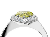White gold Fancy Yellow Heart  Halo Diamond Engagement Ring with Solitaire Band and Four-Prong Setting_24