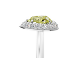 White gold Fancy Yellow Heart  Halo Diamond Engagement Ring with Solitaire Band and Four-Prong Setting_25