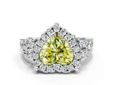 White gold Fancy Yellow Heart  Halo Diamond Engagement Ring with Split Shank and Four-Prong Setting_55