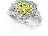 White gold Fancy Yellow Heart  Halo Diamond Engagement Ring with Split Shank and Four-Prong Setting_56