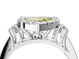 White gold Fancy Yellow Heart  Halo Diamond Engagement Ring with Split Shank and Four-Prong Setting_59