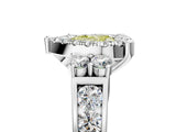White gold Fancy Yellow Heart  Halo Diamond Engagement Ring with Split Shank and Four-Prong Setting_60