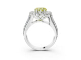 White gold Fancy Yellow Heart  Halo Diamond Engagement Ring with Split Shank and Prong Setting_106