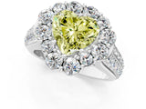 White gold Fancy Yellow Heart  Halo Diamond Engagement Ring with Split Shank and Prong Setting_107