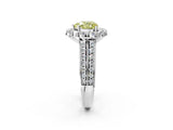 White gold Fancy Yellow Heart  Halo Diamond Engagement Ring with Split Shank and Prong Setting_108