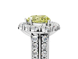 White gold Fancy Yellow Heart  Halo Diamond Engagement Ring with Split Shank and Prong Setting_108