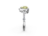 White gold Fancy Yellow Heart  Halo Diamond Pavé Band Ring with Prong Setting_22