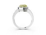 White gold Fancy Yellow Heart  Halo Diamond Pavé Band Ring with Prong Setting_23